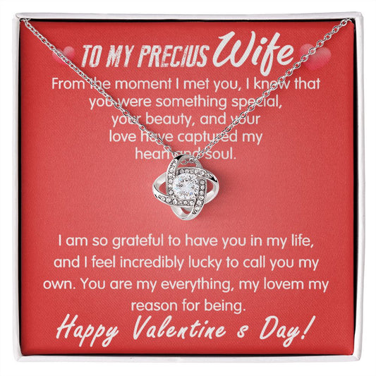 To My Precious Wife -  Love Knot Necklace